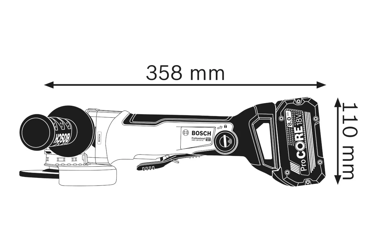 Meuleuse angulaire sans fil GWX 18V-10 SC XLock Bosch SOLO